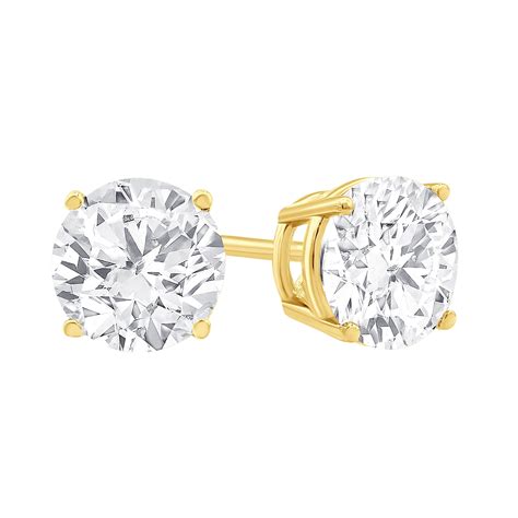 gold diamond stud earrings.